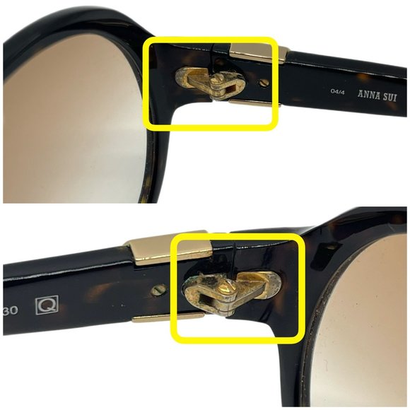 Anna Sui AS60501 Made in Italy Women's Vintage Round Sunglasses in Brown - Picture 11 of 13